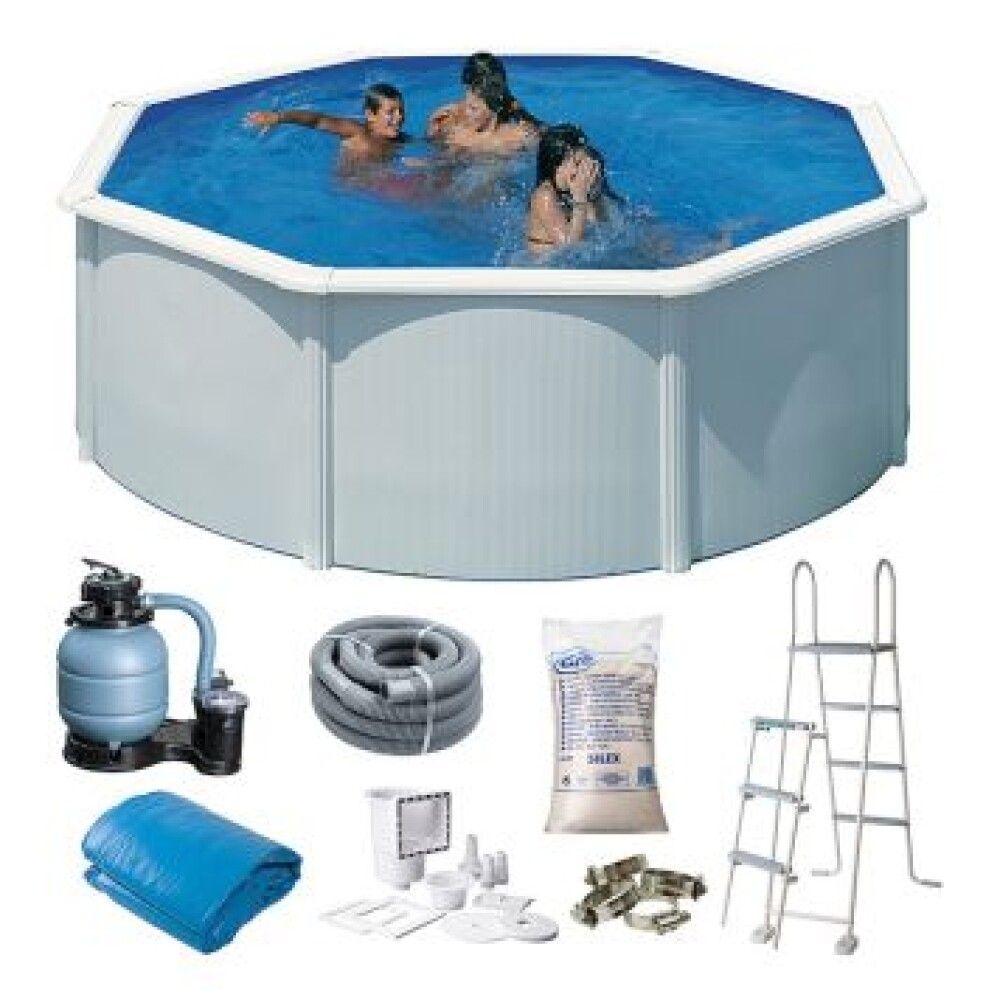Uima-allas Swim & Fun pyöreä Ø350 x 120 cm valkoinen