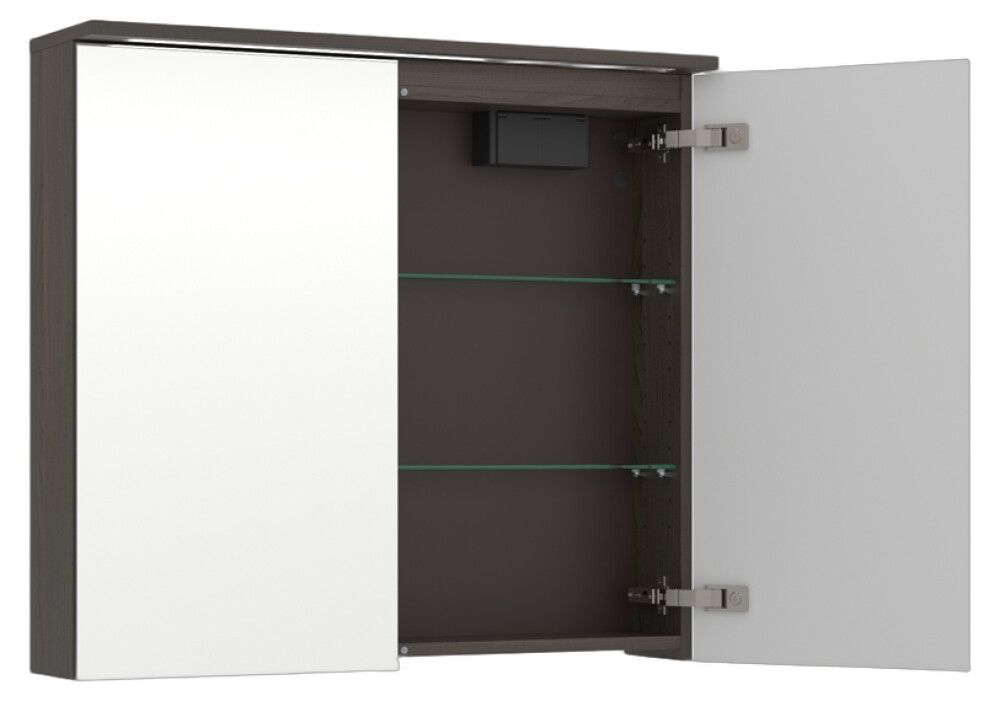 LED-peilikaappi Temal Unic ruskea saarni 80 x 20 x 72,7 cm, 2 ovea