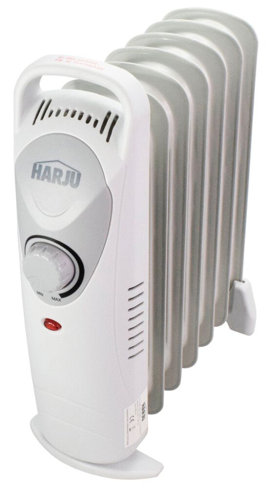 Öljytäytteinen minilämmitin Harju 7-lohko 800 W valkoinen 32 x 11 x 38,5 cm