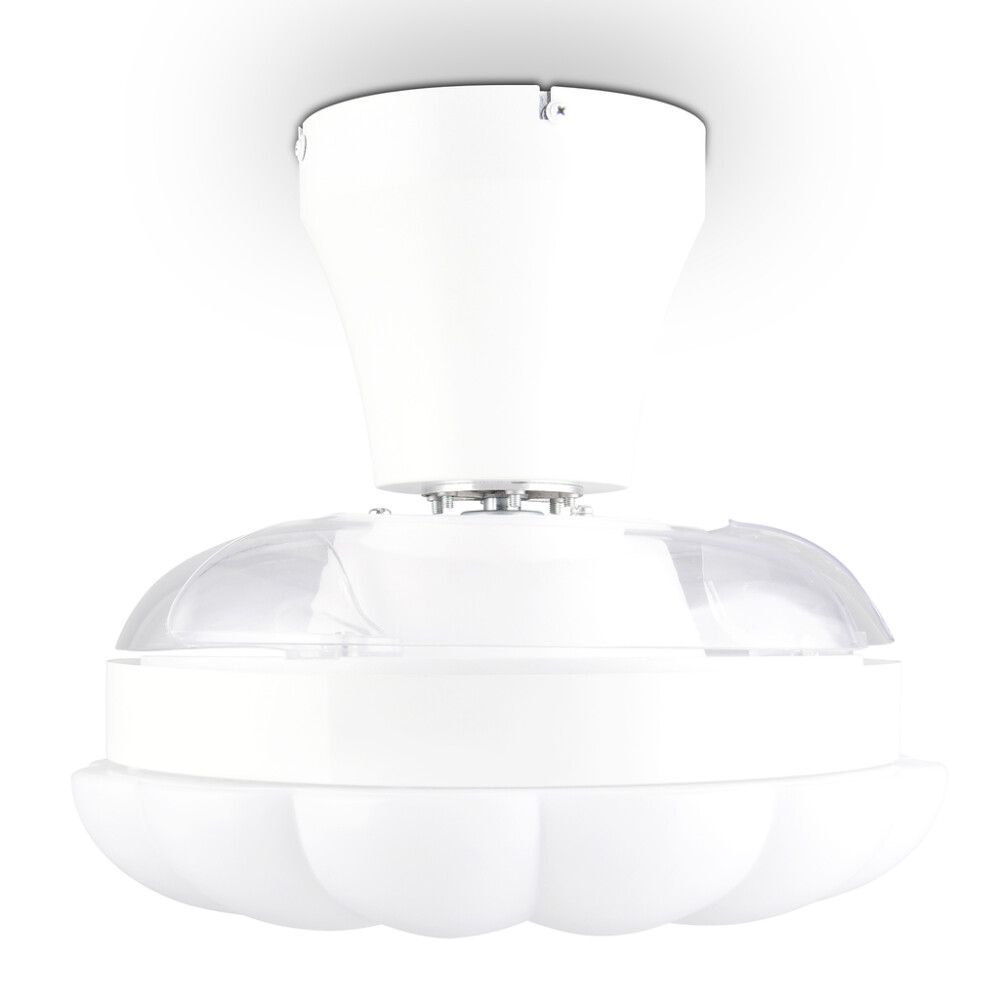 LED-kattotuuletin Trio Boras valkoinen Ø 60 cm