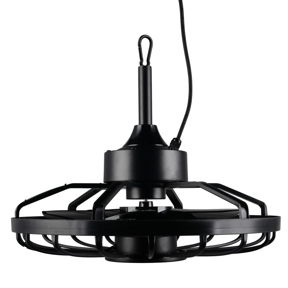 LED-kattotuuletin Trio Oslo musta Ø 51 cm IP44