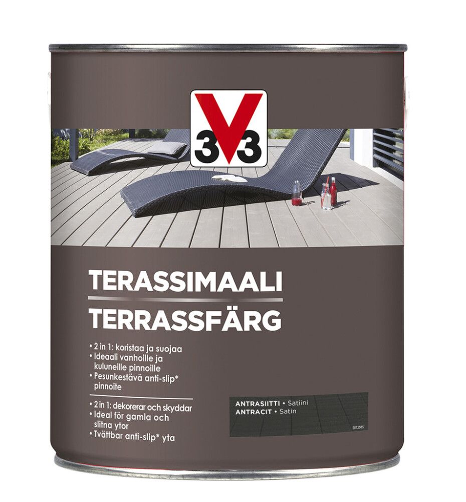 Terassimaali V33 antrasiitti 2,5 l