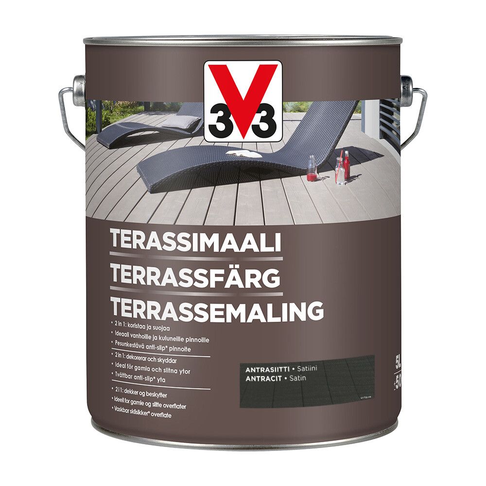 Terassimaali V33 antrasiitti 5 l