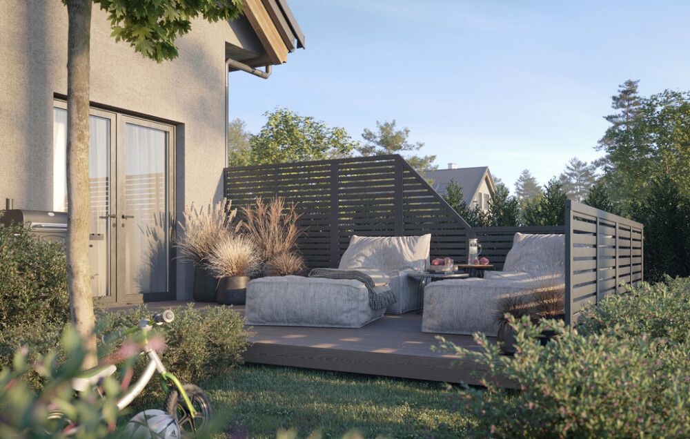 Aitaelementti Palmako Nina 2 harmaa 90 x 180 cm