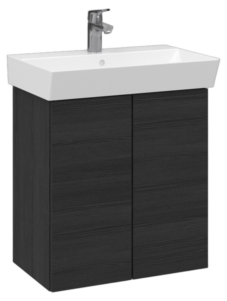 Allaskaappi Temal Aura musta puu 60 x 35 x 68 cm, 2 ovea