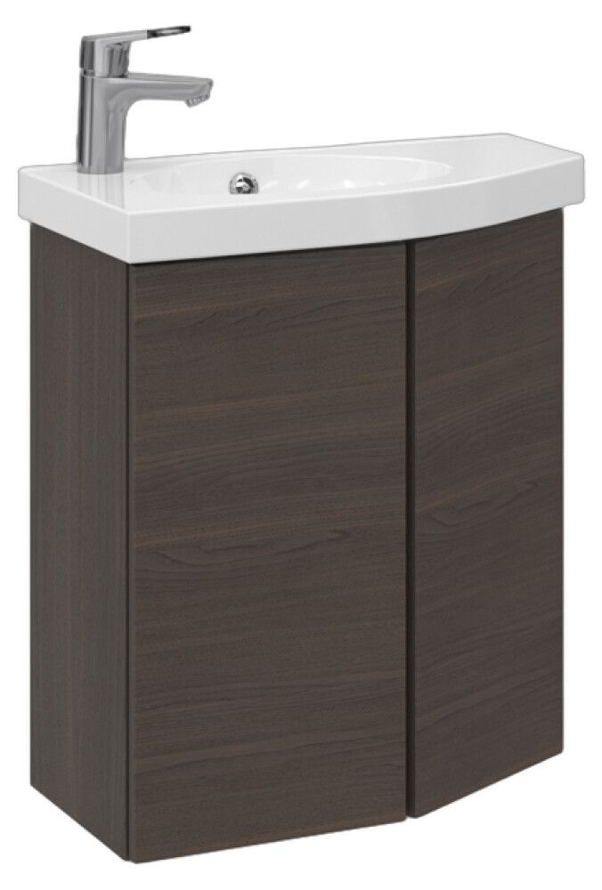 Allaskaappi Temal Mondo ruskea saarni 57,5 x 30 x 64 cm, 2 ovea, viiste oikealla