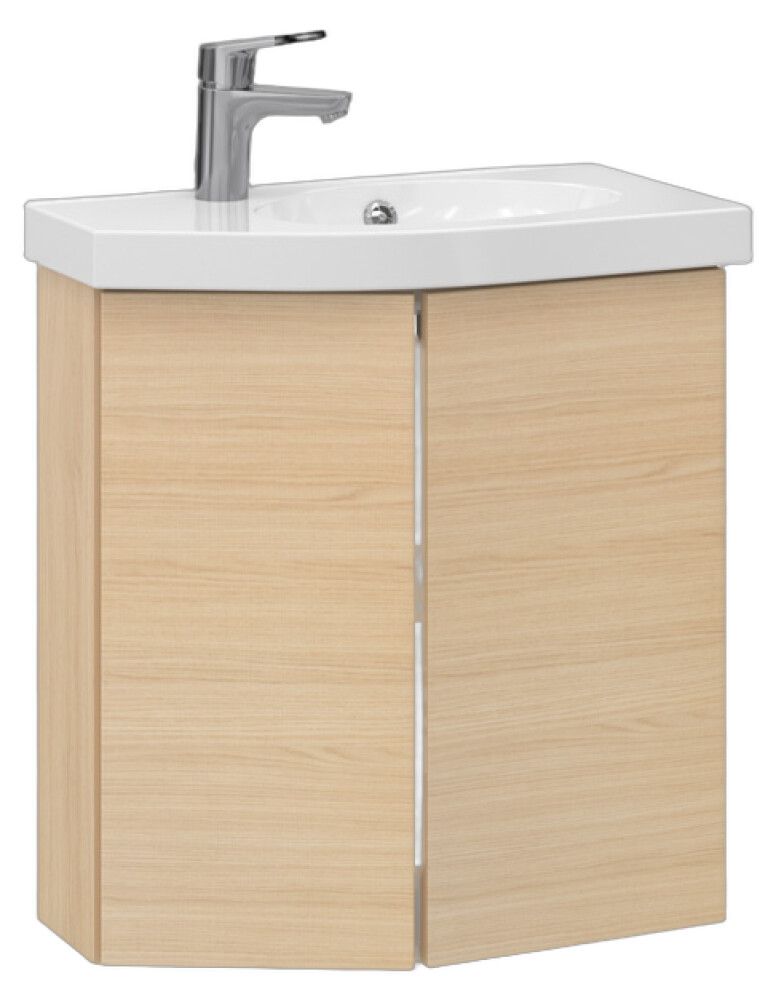 Allaskaappi Temal Mondo vaalea tammi 57,5 x 30 x 64 cm, 2 ovea, viiste vasemmalla