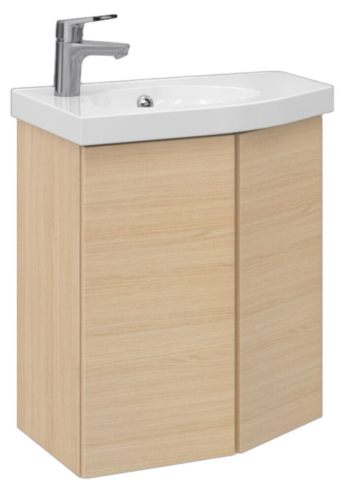 Allaskaappi Temal Mondo vaalea tammi 57,5 x 35 x 64 cm, 2 ovea, viiste oikealla