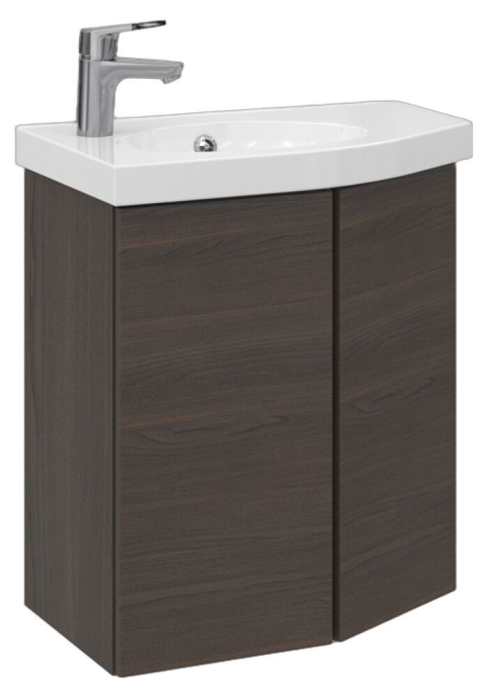 Allaskaappi Temal Mondo ruskea saarni 57,5 x 35 x 64 cm, 2 ovea, viiste oikealla