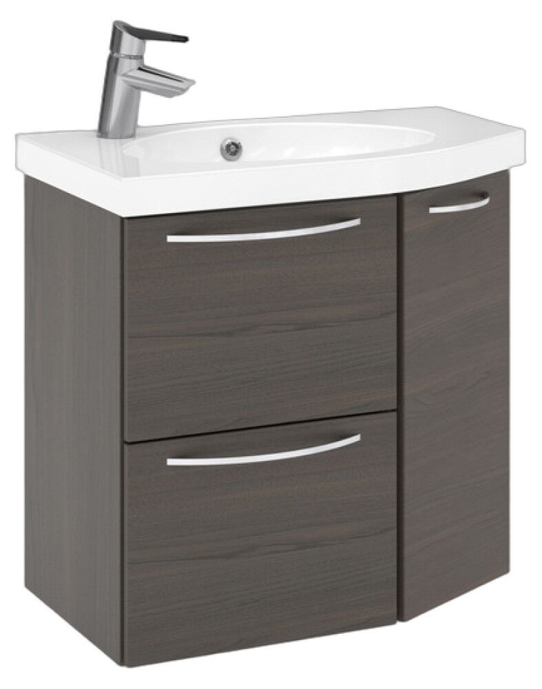 Allaskaappi Temal Mondo ruskea saarni 67,5 x 40 x 64 cm, 2 ltk + 1 ovi, viiste oikealla