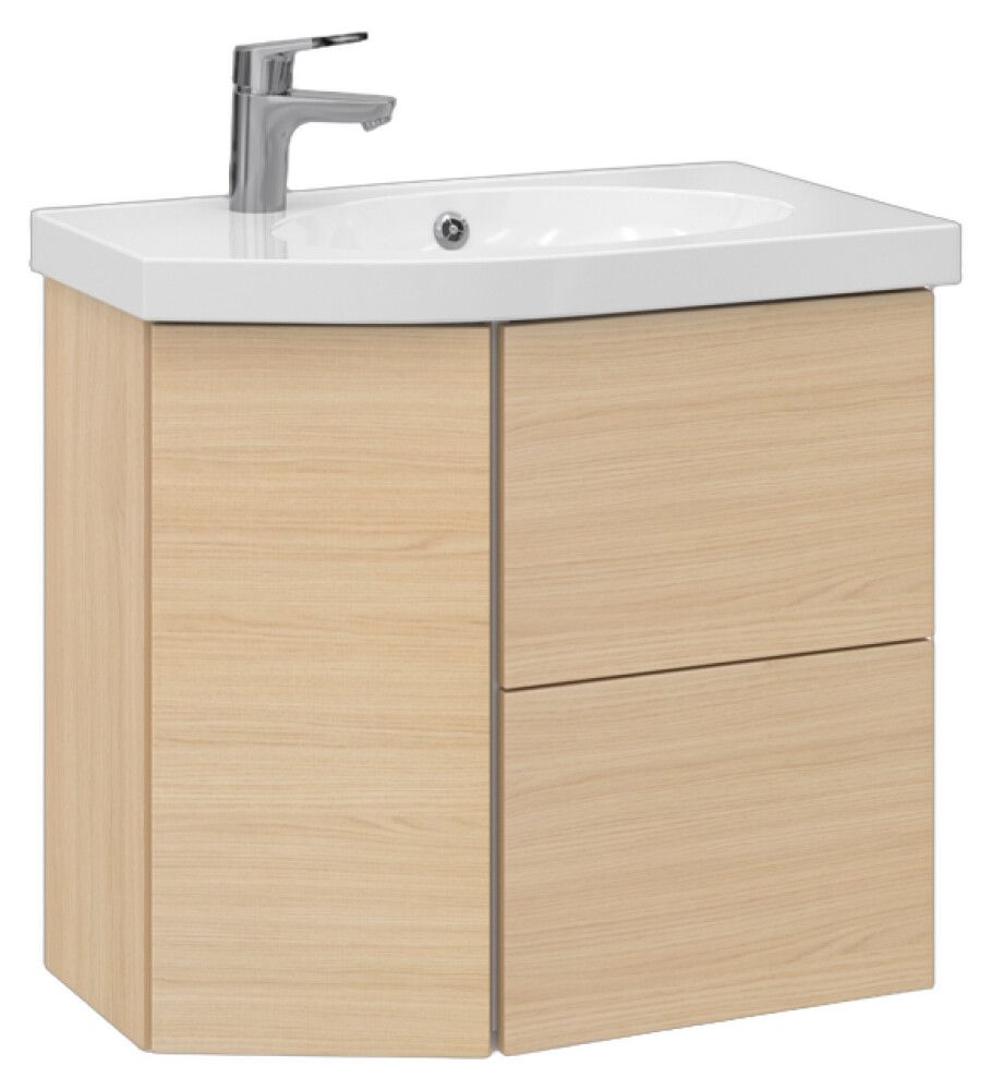 Allaskaappi Temal Mondo vaalea tammi 67,5 x 40 x 64 cm, 2 ltk + 1 ovi, viiste vasemmalla