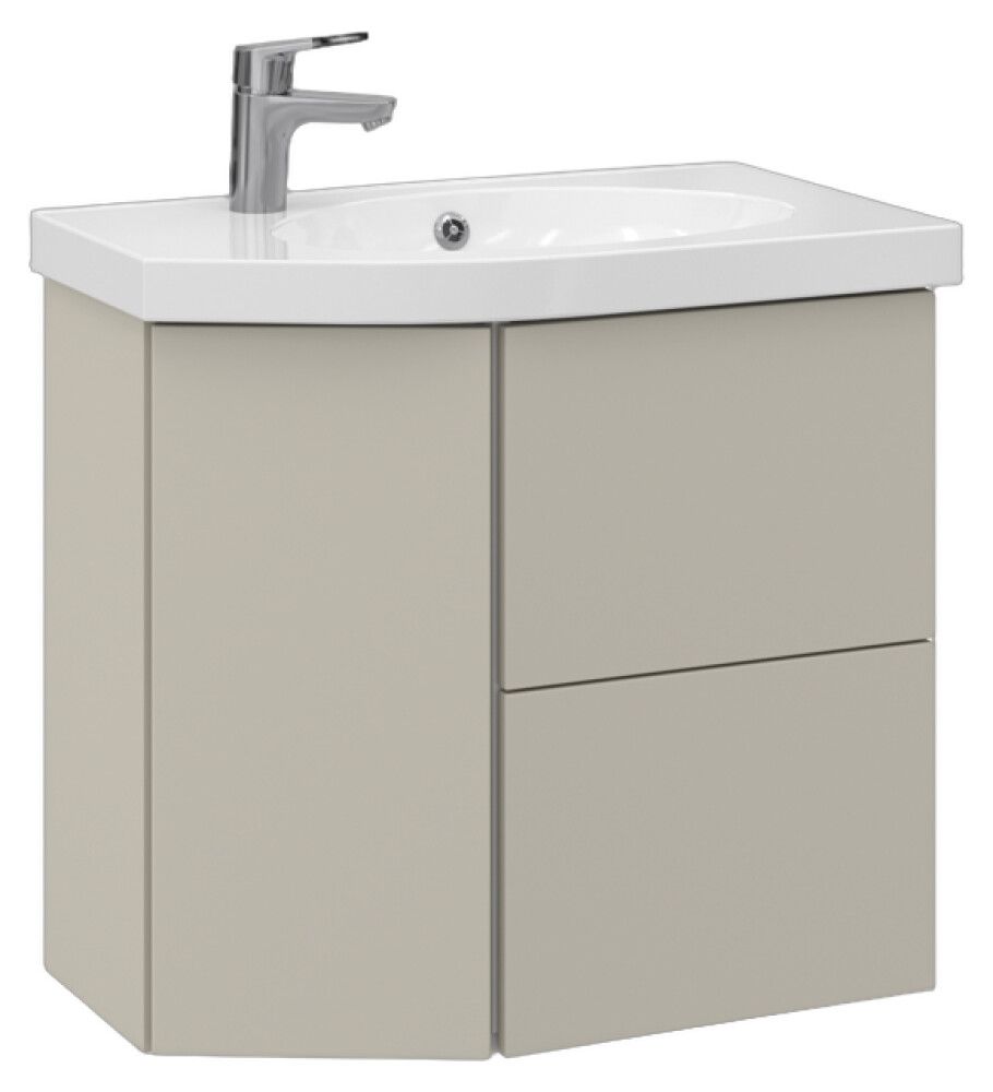 Allaskaappi Temal Mondo matta greige 67,5 x 40 x 64 cm, 2 ltk + 1 ovi, viiste vasemmalla