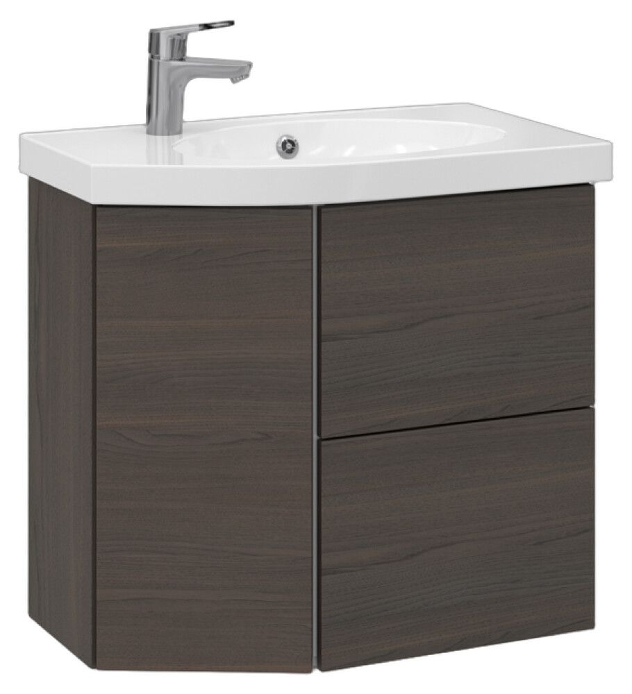 Allaskaappi Temal Mondo ruskea saarni 67,5 x 40 x 64 cm, 2 ltk + 1 ovi, viiste vasemmalla