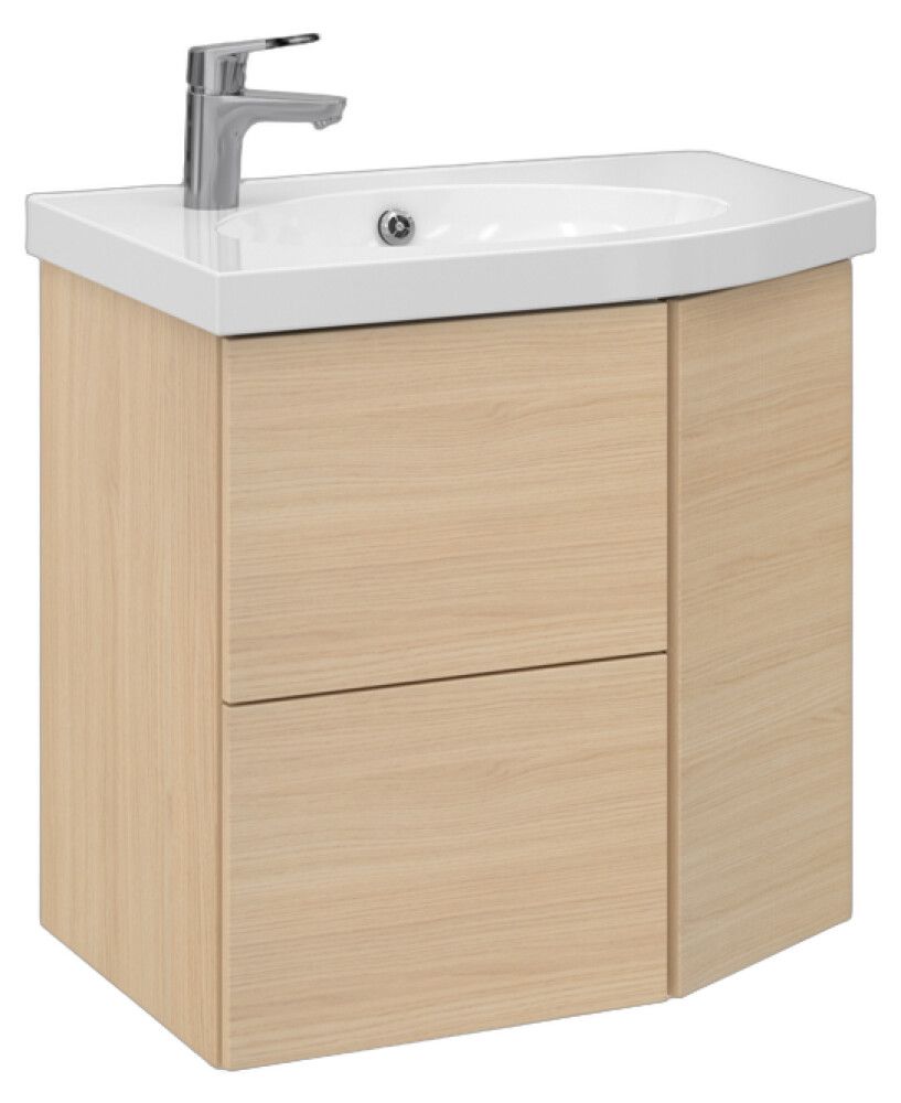 Allaskaappi Temal Mondo vaalea tammi 67,5 x 45 x 64 cm, 2 ltk + 1 ovi, viiste oikealla