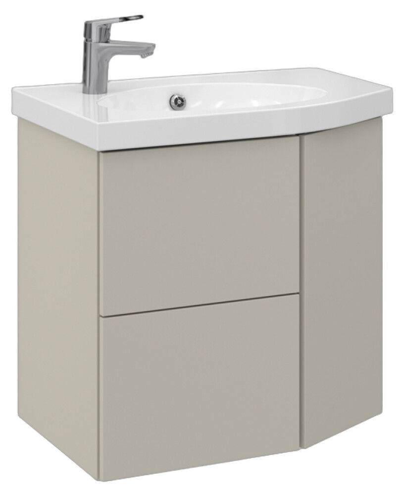 Allaskaappi Temal Mondo matta greige 67,5 x 45 x 64 cm, 2 ltk + 1 ovi, viiste oikealla