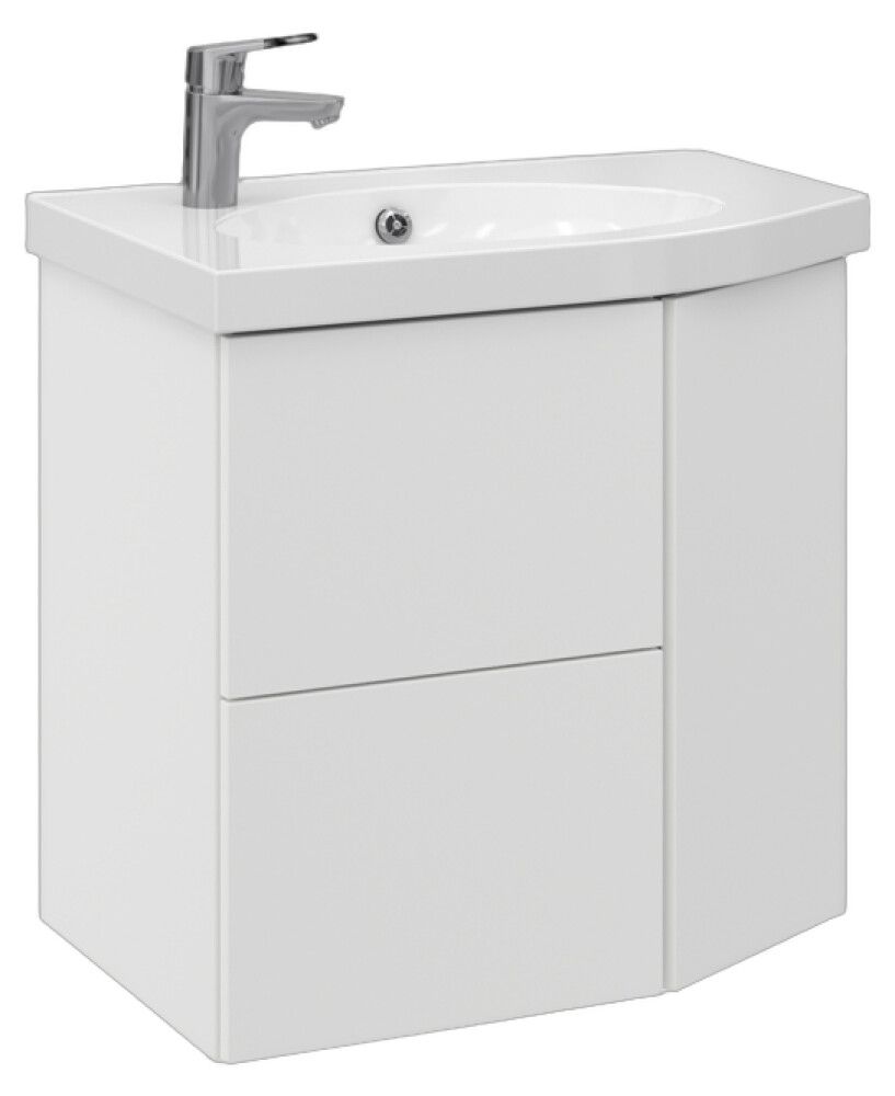 Allaskaappi Temal Mondo mattavalkoinen 67,5 x 45 x 64 cm, 2 ltk + 1 ovi, viiste oikealla