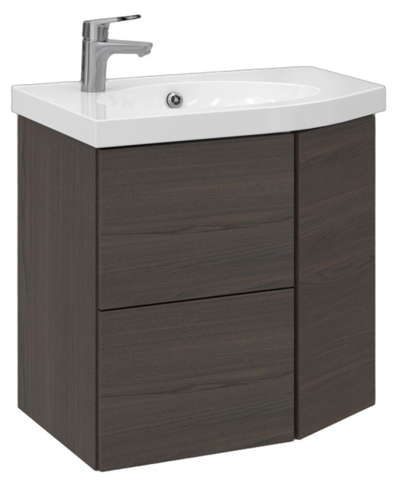 Allaskaappi Temal Mondo ruskea saarni 67,5 x 45 x 64 cm, 2 ltk + 1 ovi, viiste oikealla