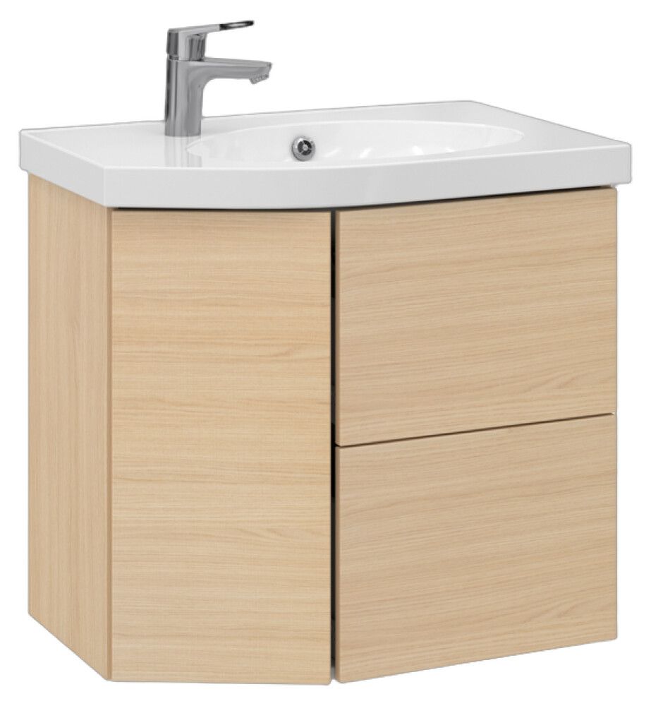 Allaskaappi Temal Mondo vaalea tammi 67,5 x 45 x 64 cm, 2 ltk + 1 ovi, viiste vasemmalla