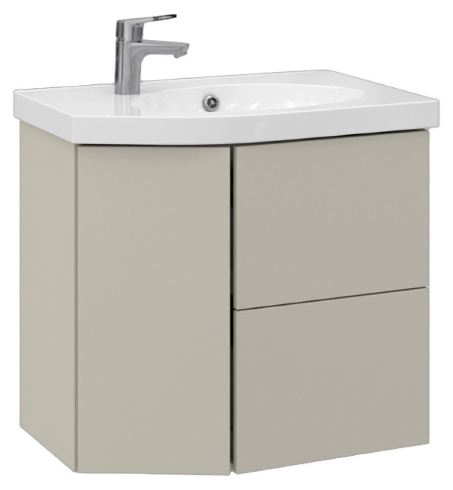 Allaskaappi Temal Mondo matta greige 67,5 x 45 x 64 cm, 2 ltk + 1 ovi, viiste vasemmalla