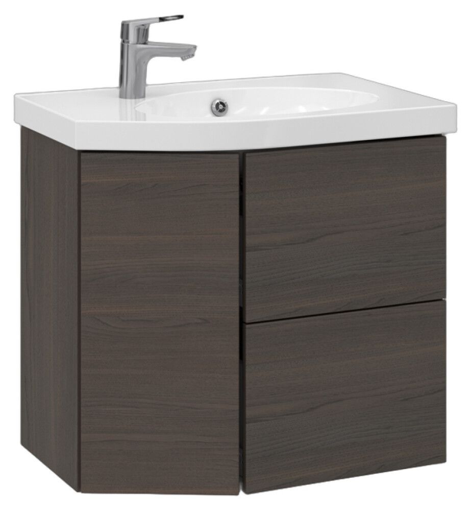 Allaskaappi Temal Mondo ruskea saarni 67,5 x 45 x 64 cm, 2 ltk + 1 ovi, viiste vasemmalla