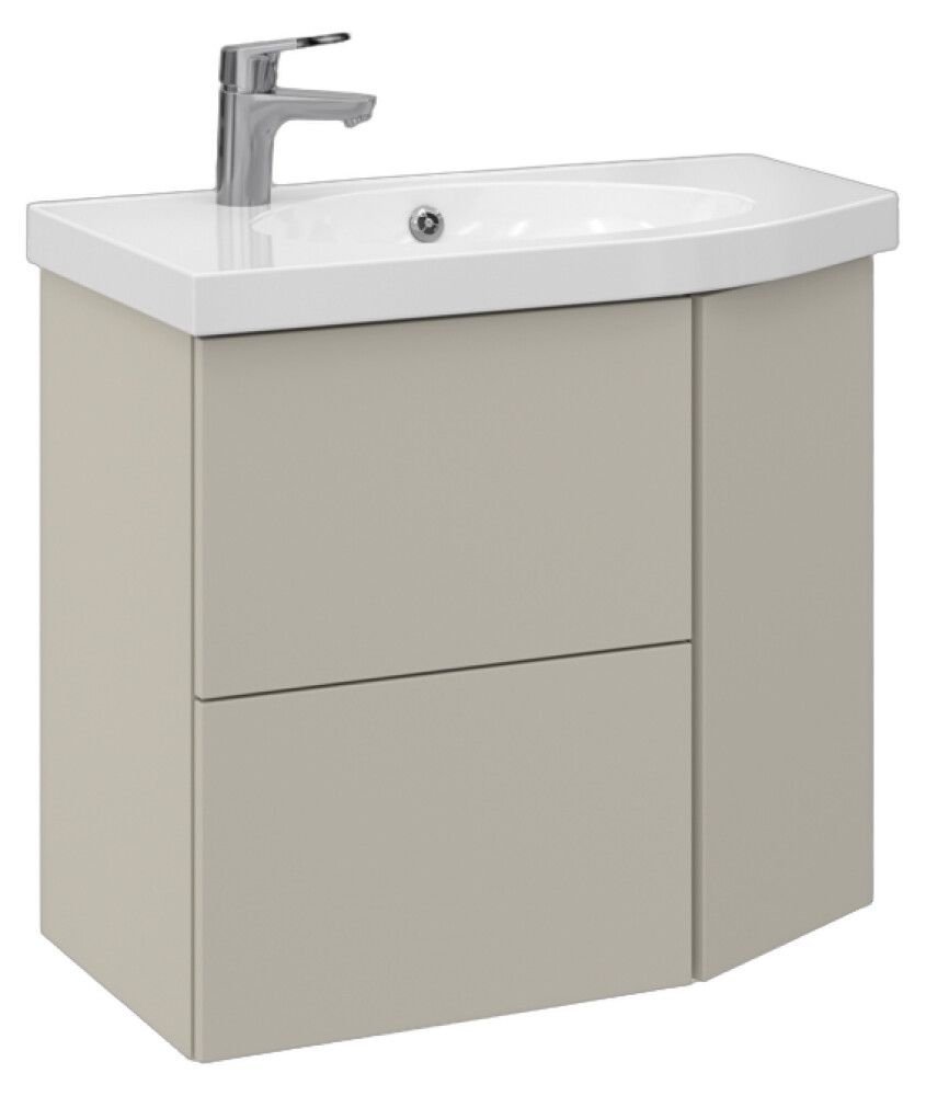 Allaskaappi Temal Mondo matta greige 72,5 x 40 x 64 cm, 2 ltk + 1 ovi, viiste oikealla