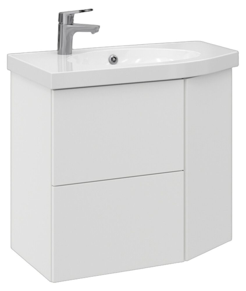 Allaskaappi Temal Mondo mattavalkoinen 72,5 x 40 x 64 cm, 2 ltk + 1 ovi, viiste oikealla