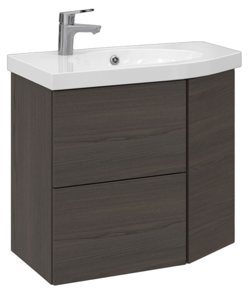 Allaskaappi Temal Mondo ruskea saarni 72,5 x 40 x 64 cm, 2 ltk + 1 ovi, viiste oikealla