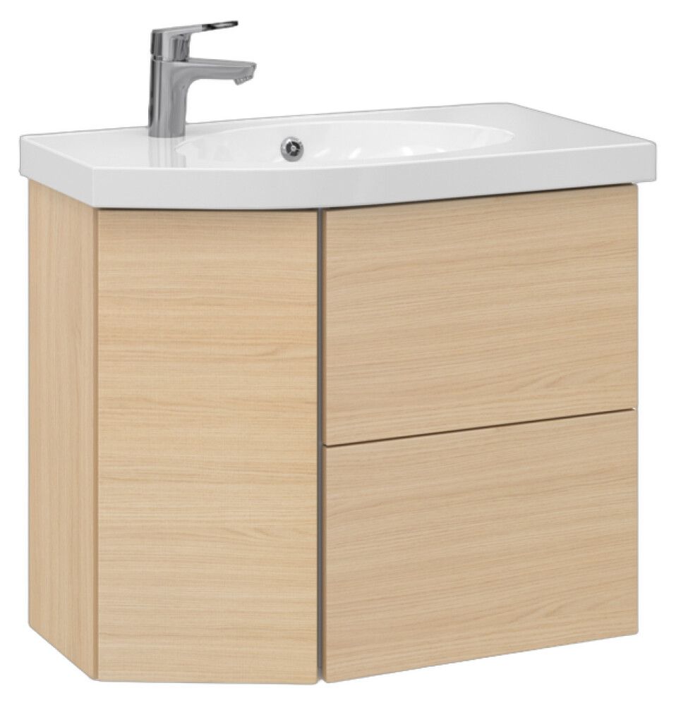 Allaskaappi Temal Mondo vaalea tammi 72,5 x 40 x 64 cm, 2 ltk + 1 ovi, viiste vasemmalla