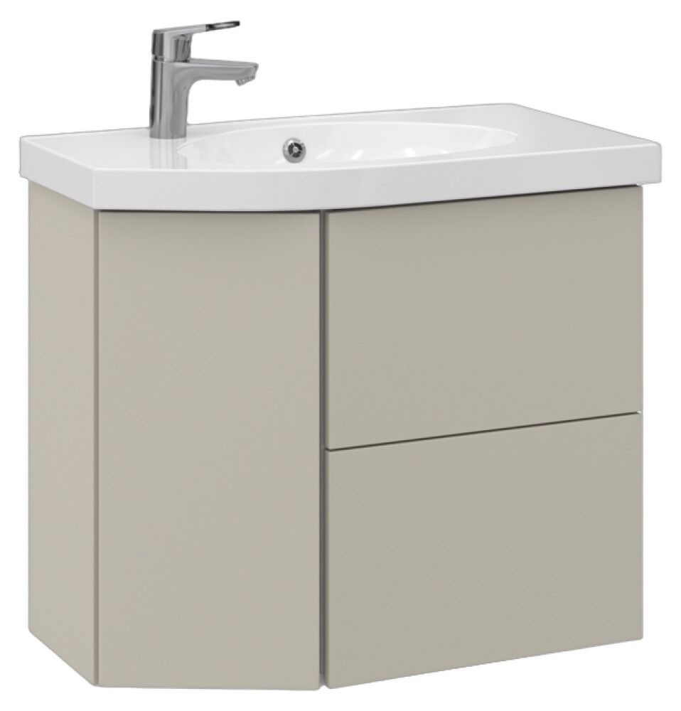 Allaskaappi Temal Mondo matta greige 72,5 x 40 x 64 cm, 2 ltk + 1 ovi, viiste vasemmalla