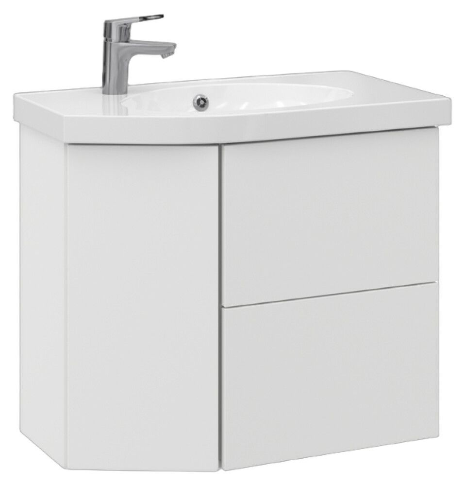 Allaskaappi Temal Mondo mattavalkoinen 72,5 x 40 x 64 cm, 2 ltk + 1 ovi, viiste vasemmalla