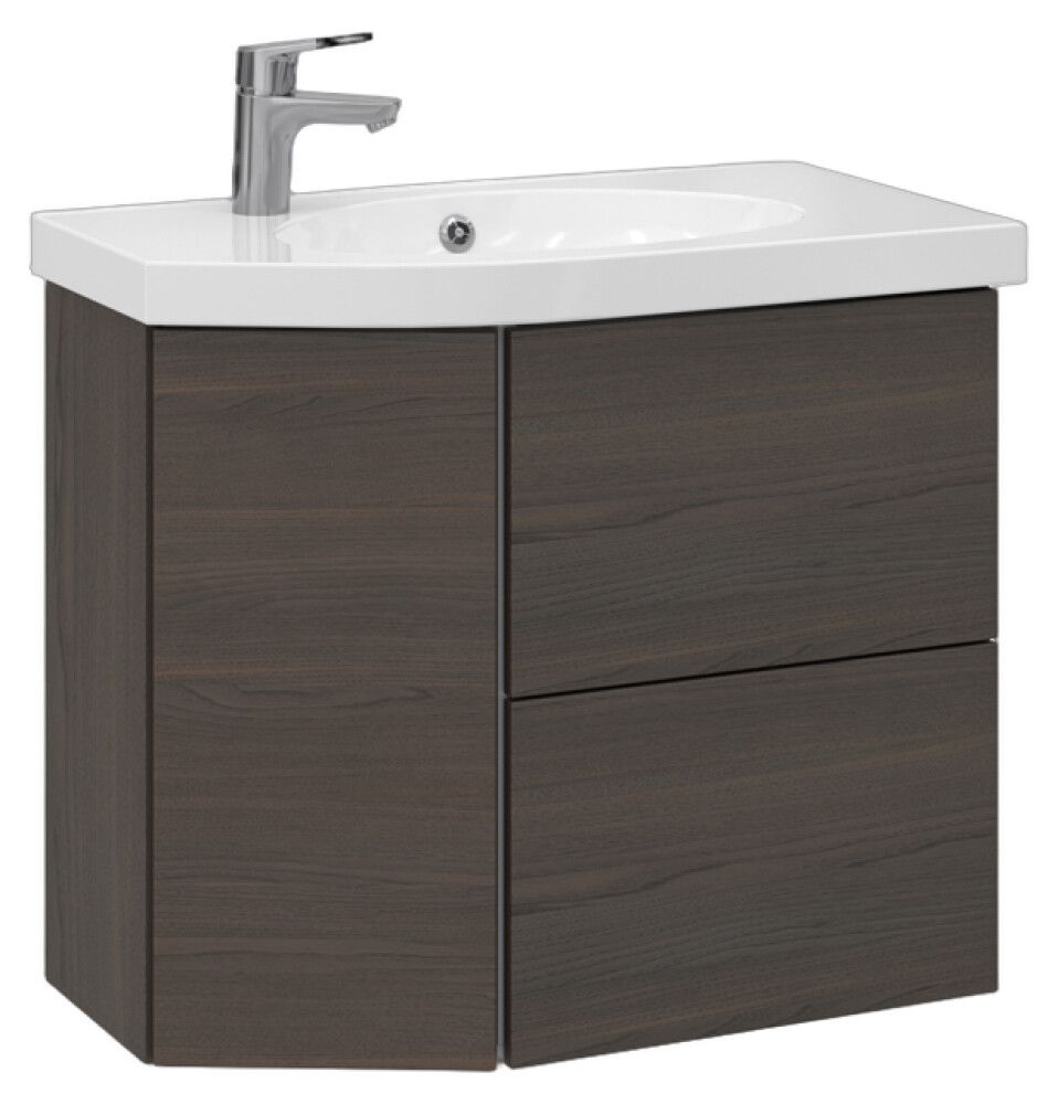 Allaskaappi Temal Mondo ruskea saarni 72,5 x 40 x 64 cm, 2 ltk + 1 ovi, viiste vasemmalla