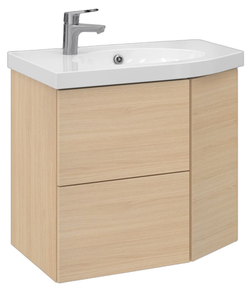 Allaskaappi Temal Mondo vaalea tammi 72,5 x 45 x 64 cm, 2 ltk + 1 ovi, viiste oikealla