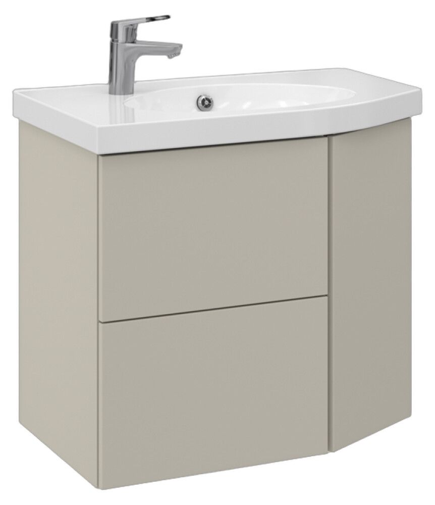 Allaskaappi Temal Mondo matta greige 72,5 x 45 x 64 cm, 2 ltk + 1 ovi, viiste oikealla