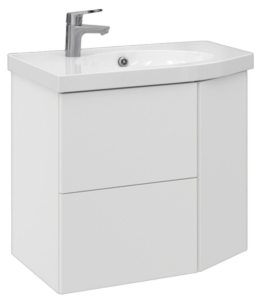 Allaskaappi Temal Mondo mattavalkoinen 72,5 x 45 x 64 cm, 2 ltk + 1 ovi, viiste oikealla