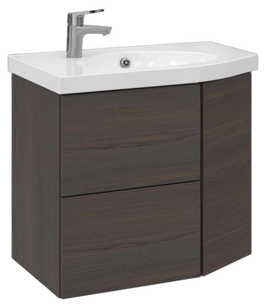 Allaskaappi Temal Mondo ruskea saarni 72,5 x 45 x 64 cm, 2 ltk + 1 ovi, viiste oikealla