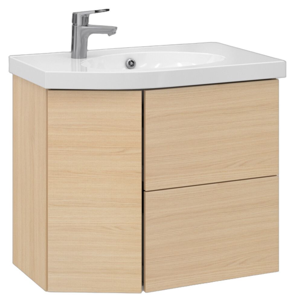 Allaskaappi Temal Mondo vaalea tammi 72,5 x 45 x 64 cm, 2 ltk + 1 ovi, viiste vasemmalla