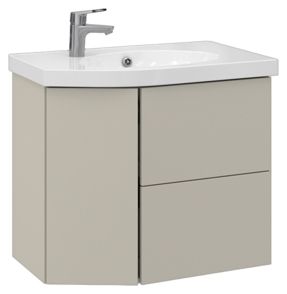 Allaskaappi Temal Mondo matta greige 72,5 x 45 x 64 cm, 2 ltk + 1 ovi, viiste vasemmalla