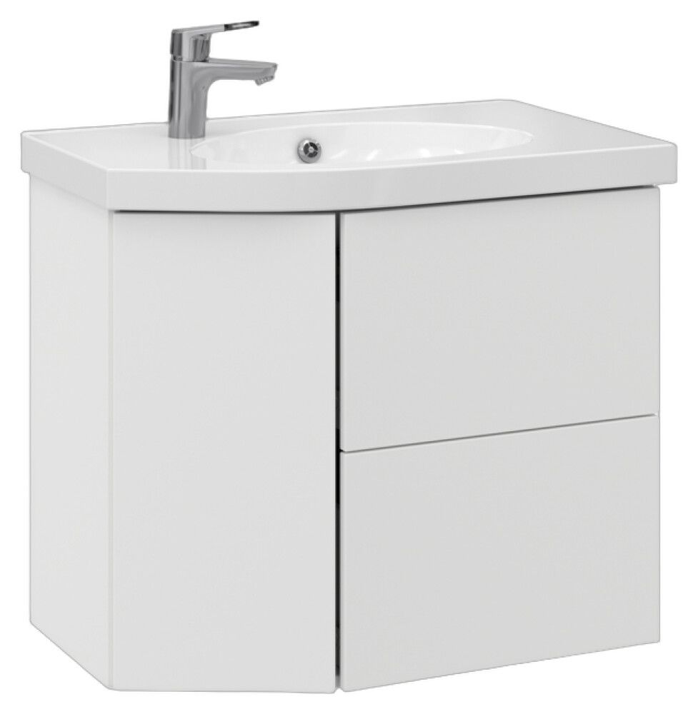 Allaskaappi Temal Mondo mattavalkoinen 72,5 x 45 x 64 cm, 2 ltk + 1 ovi, viiste vasemmalla