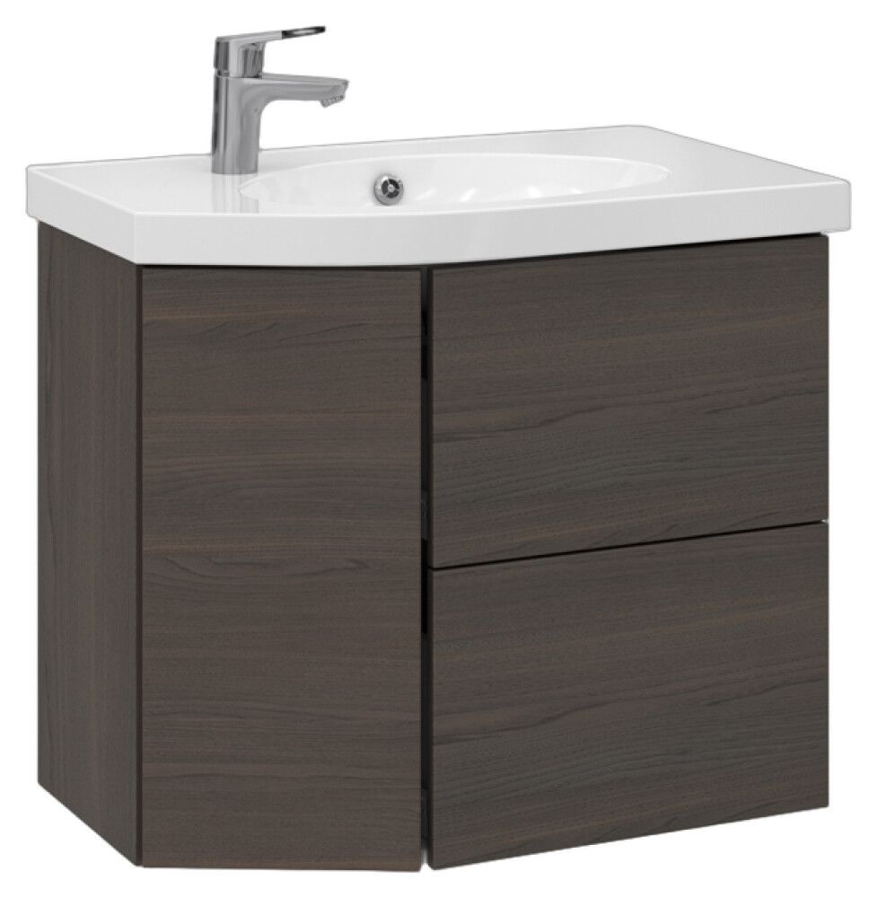 Allaskaappi Temal Mondo ruskea saarni 72,5 x 45 x 64 cm, 2 ltk + 1 ovi, viiste vasemmalla