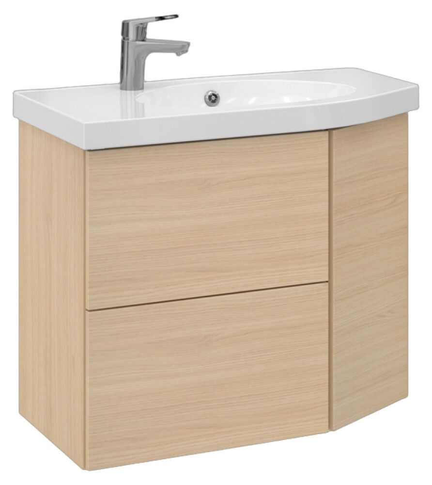 Allaskaappi Temal Mondo vaalea tammi 77,5 x 40 x 64 cm, 2 ltk + 1 ovi, viiste oikealla