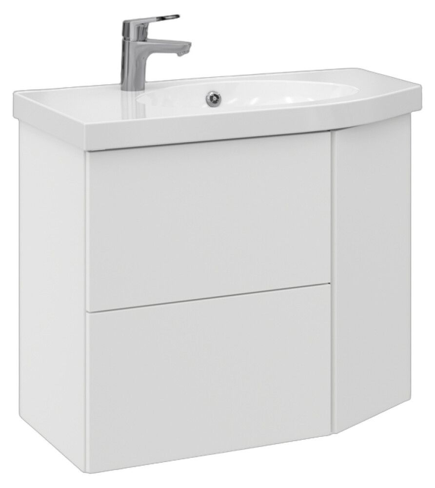 Allaskaappi Temal Mondo mattavalkoinen 77,5 x 40 x 64 cm, 2 ltk + 1 ovi, viiste oikealla