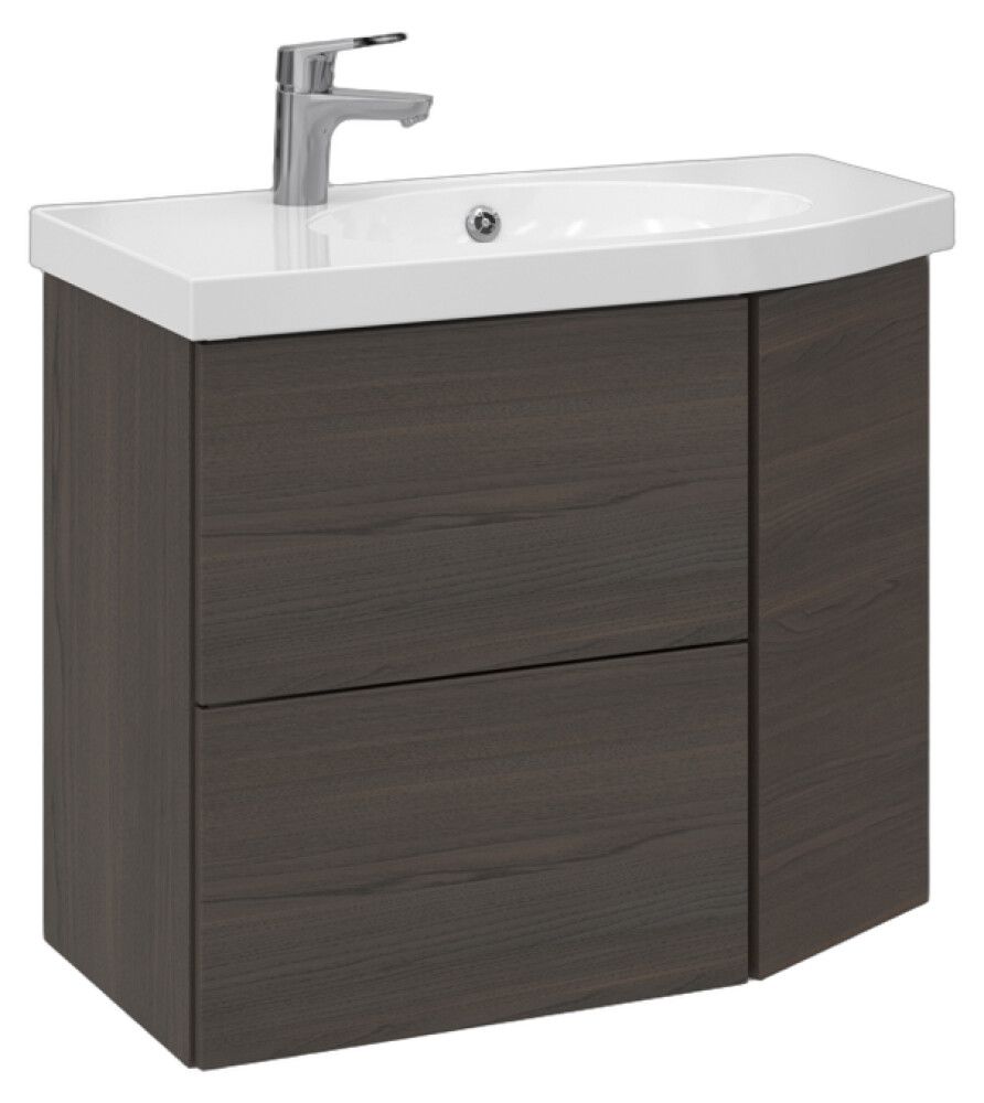 Allaskaappi Temal Mondo ruskea saarni 77,5 x 40 x 64 cm, 2 ltk + 1 ovi, viiste oikealla