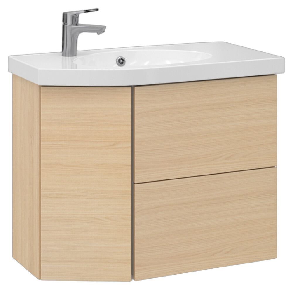 Allaskaappi Temal Mondo vaalea tammi 77,5 x 40 x 64 cm, 2 ltk + 1 ovi, viiste vasemmalla