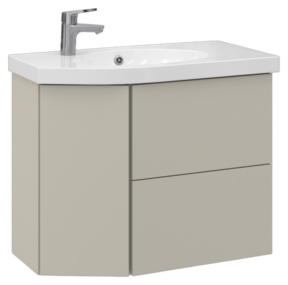 Allaskaappi Temal Mondo matta greige 77,5 x 40 x 64 cm, 2 ltk + 1 ovi, viiste vasemmalla