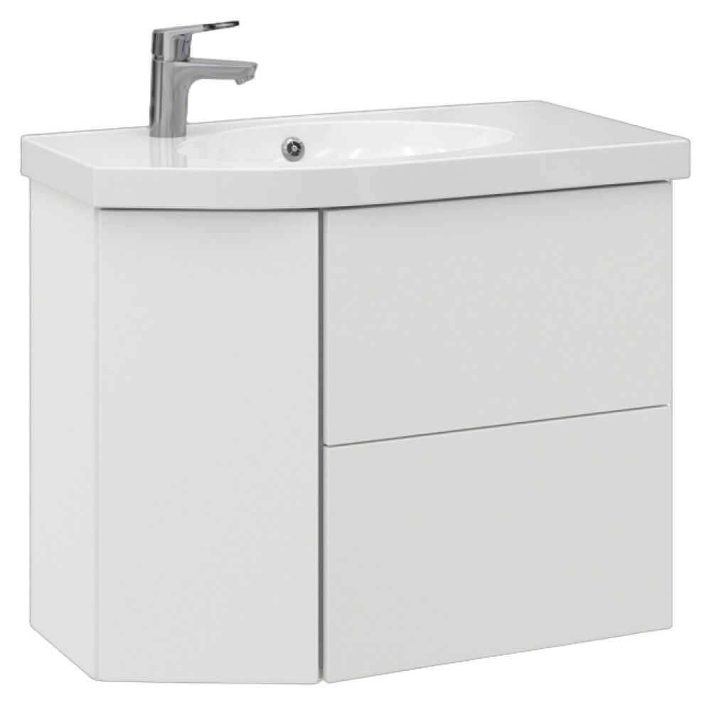 Allaskaappi Temal Mondo mattavalkoinen 77,5 x 40 x 64 cm, 2 ltk + 1 ovi, viiste vasemmalla