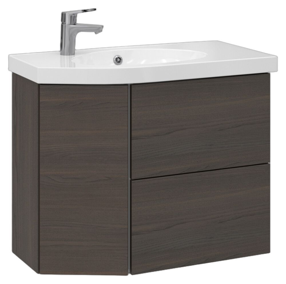 Allaskaappi Temal Mondo ruskea saarni 77,5 x 40 x 64 cm, 2 ltk + 1 ovi, viiste vasemmalla