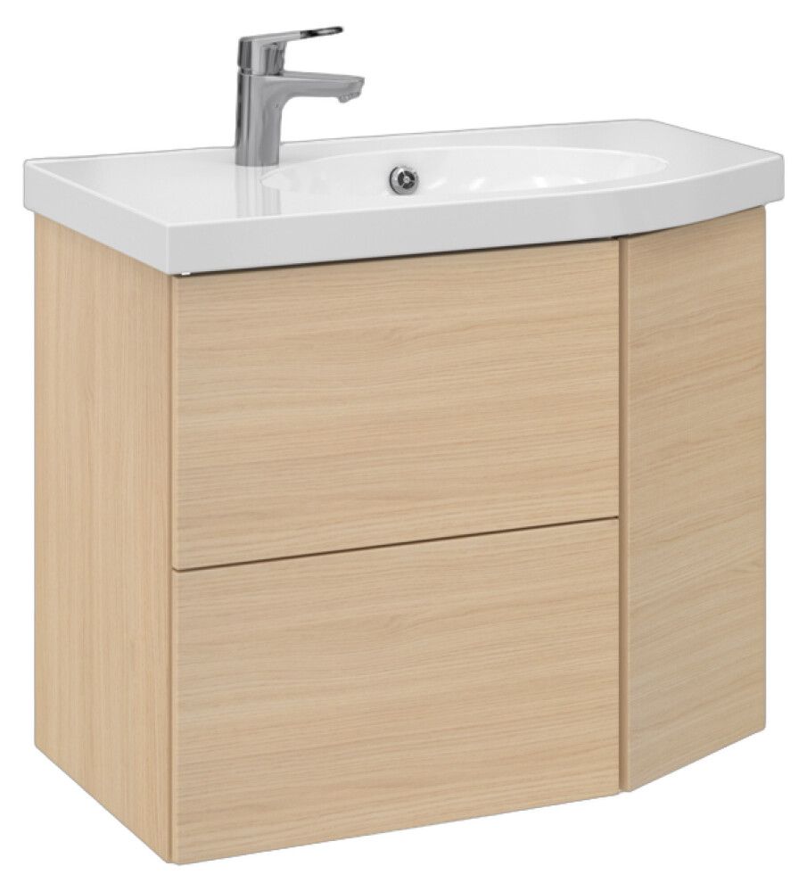 Allaskaappi Temal Mondo vaalea tammi 77,5 x 45 x 64 cm, 2 ltk + 1 ovi, viiste oikealla