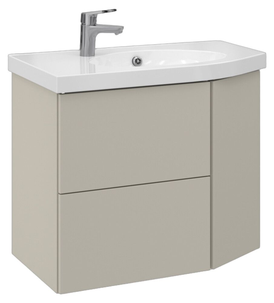 Allaskaappi Temal Mondo matta greige 77,5 x 45 x 64 cm, 2 ltk + 1 ovi, viiste oikealla