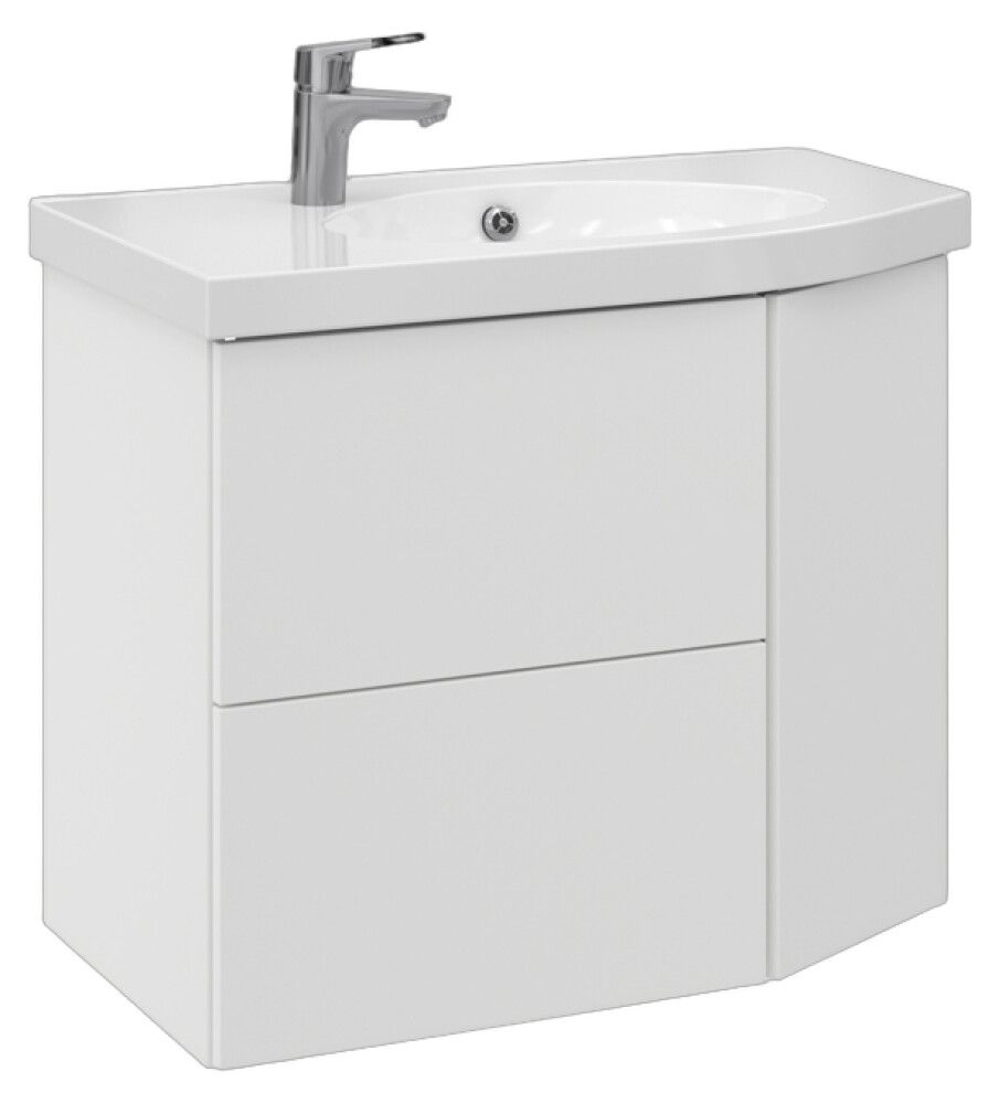 Allaskaappi Temal Mondo mattavalkoinen 77,5 x 45 x 64 cm, 2 ltk + 1 ovi, viiste oikealla