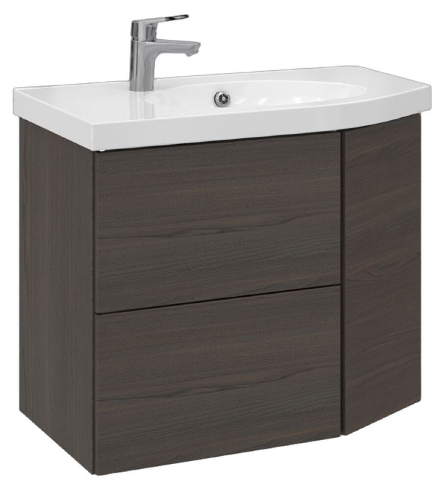 Allaskaappi Temal Mondo ruskea saarni 77,5 x 45 x 64 cm, 2 ltk + 1 ovi, viiste oikealla